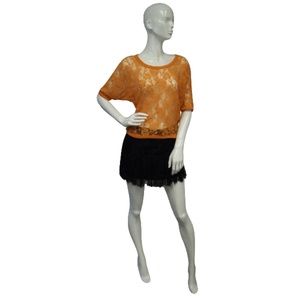 Designers On A Dime Orange Lace SZ S (SKU 000101)